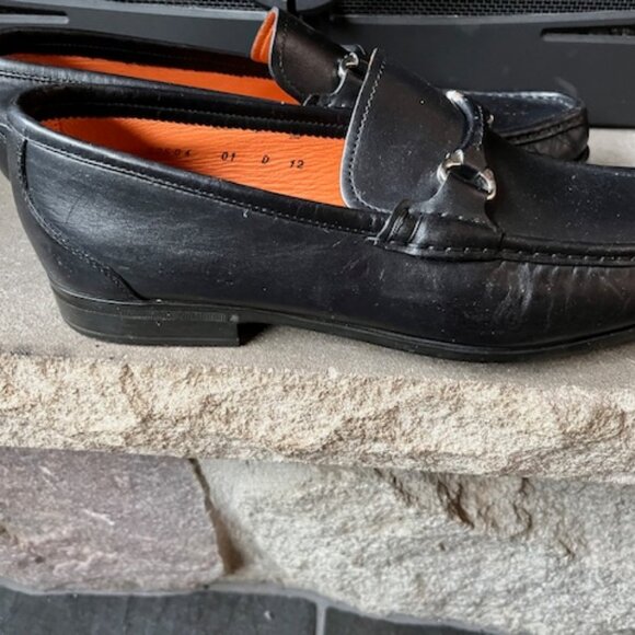 Santoni Black leather bit- loafers main image 6